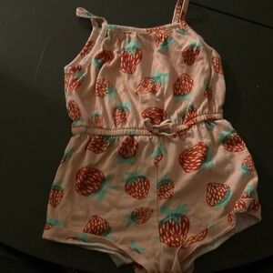 Old Navy Strawberry Print Kids Casual Dress - Pink and Red